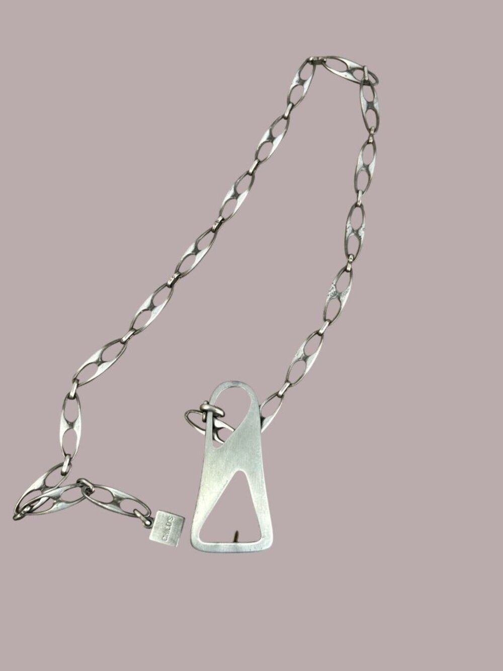 Chicos Silver-Tone Statement Necklace/belt Italy Abstract Chain Design 32" Long